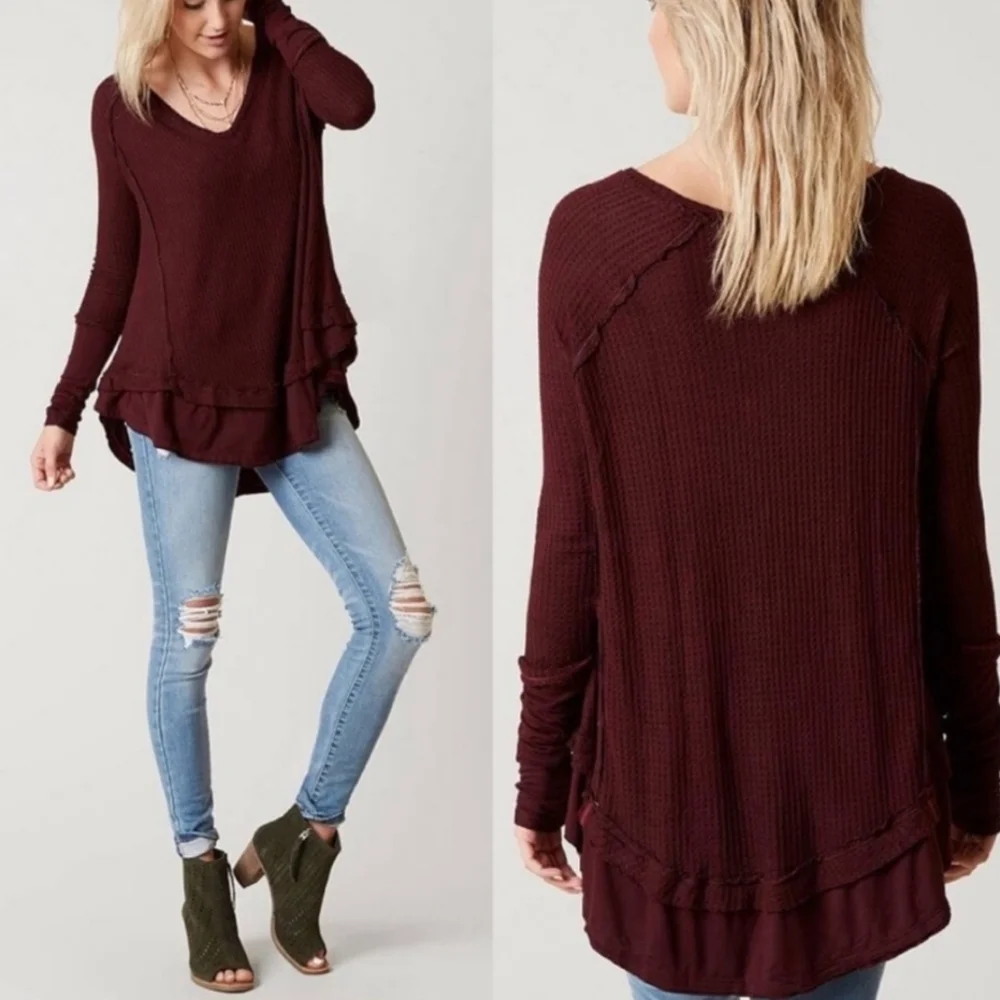 WE THE FREE Free People Laguna Thermal Longsleeve Shirt Size Medium - Picture 2 of 9